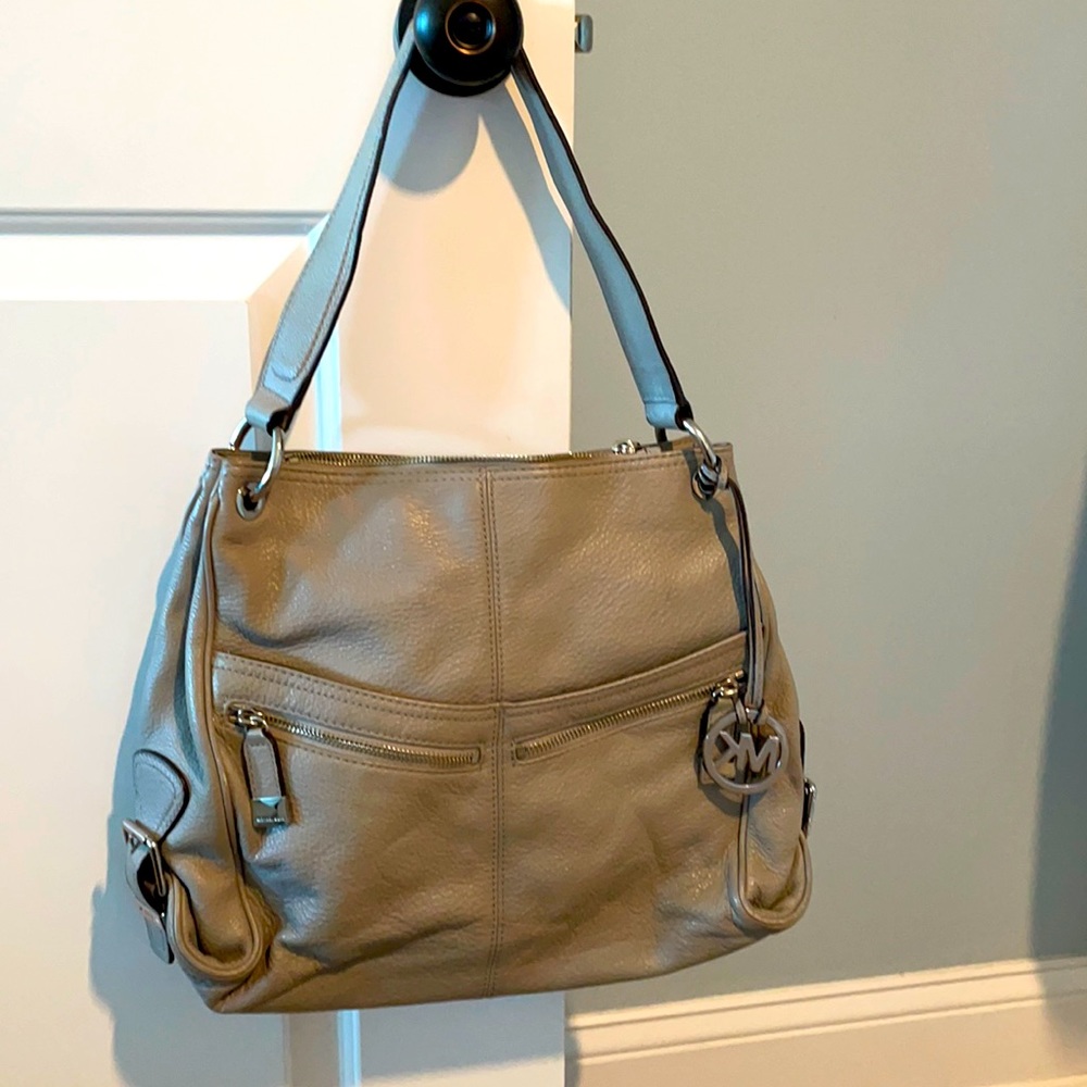 Grey leather Michael Kors purse